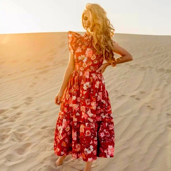 JessaKae Red Floral Dress - Picture 1 of 9